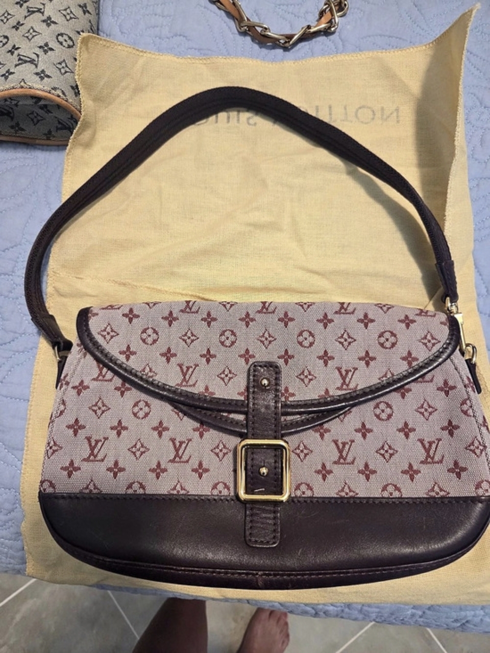 Louis Vuitton Monogram Mini Lin Juliette MM Shoulder Bag Brown & Pink